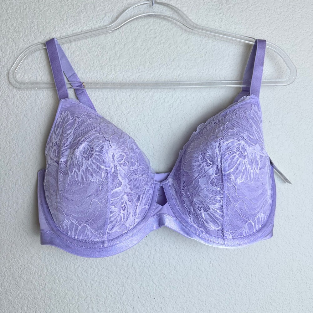 Soma Lightly Lined Perfect Coverage Lace Bra 38DDD Wild Lavender 570354944 NEW